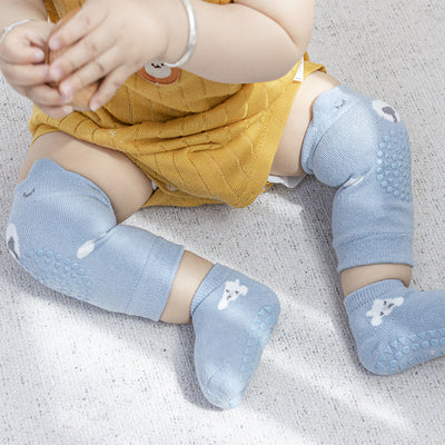 Baby Toddler Crawler Boy Girl Cartoon Anti-slip Knee Protecting Socks Ankle Socks - Little Kooma