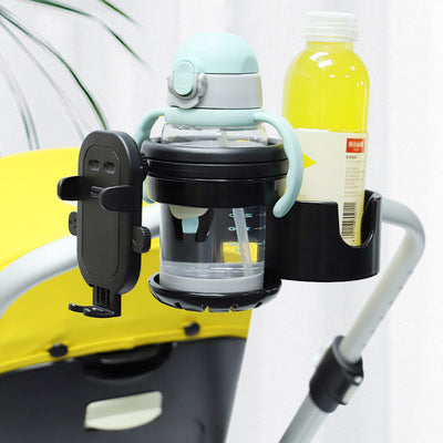 Universal Stroller Cup Holder w Handphone Holder 3-in-1 Stroller Accessories Bike Treadmill Wheelchair Water Bottle Holder - Little Kooma