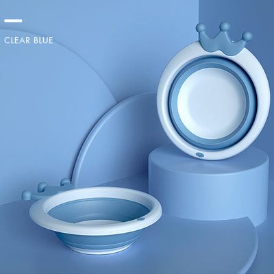 Baby Kids Crown Collapsible Foldable Portable Wash Basin Folding Baby Bath Face Bottom Feet Wash Basin - Little Kooma