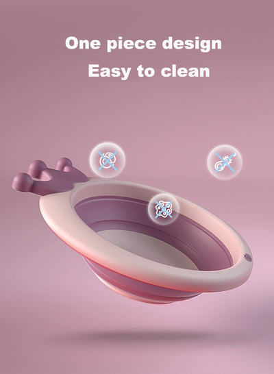 Baby Kids Crown Collapsible Foldable Portable Wash Basin Folding Baby Bath Face Bottom Feet Wash Basin - Little Kooma