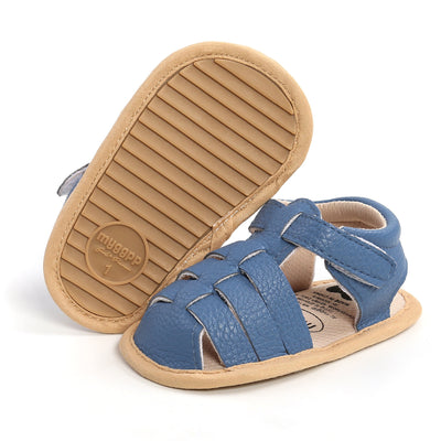 Baby Boy Girl Anti-slip PU Leather Sandals Magic Tape - Little Kooma