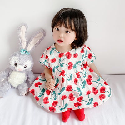 Baby Girl Cherry Bodysuit Dress n Hat 2pc Set - Little Kooma