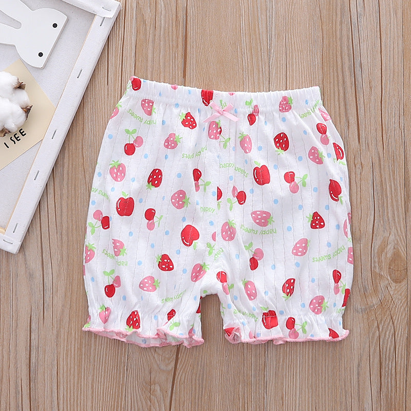 Baby Kid Girls Net Cotton Shorts Cherries 3 Pack - Little Kooma