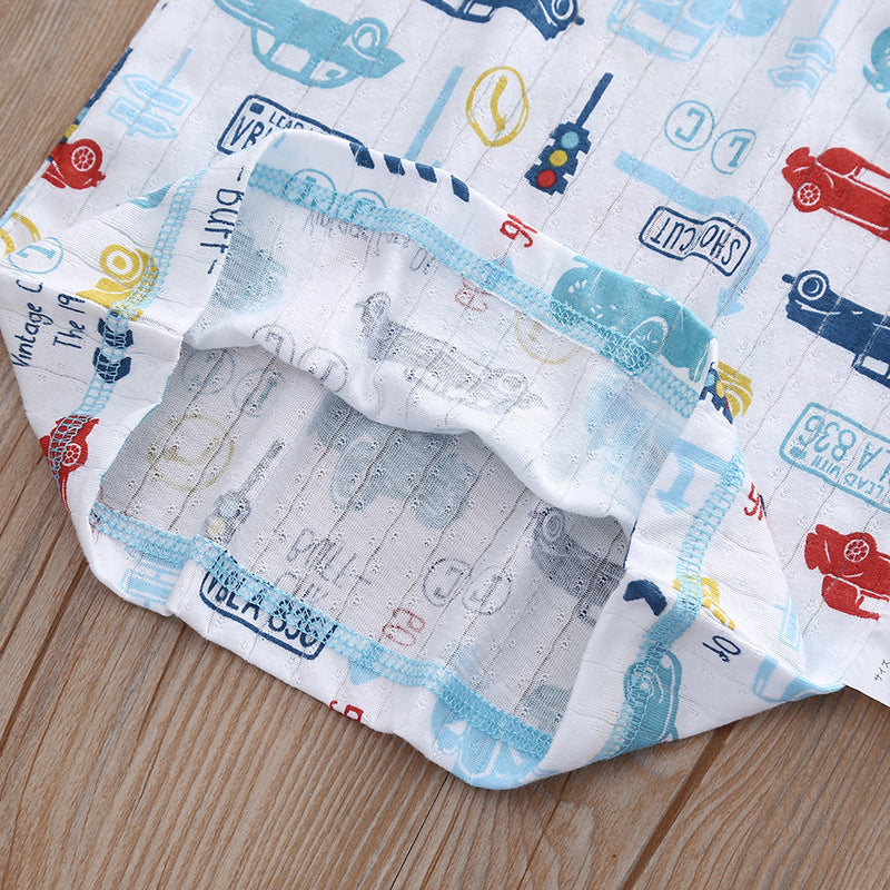 Baby Kid Boys Net Cotton Vest Cars 3 Pack - Little Kooma