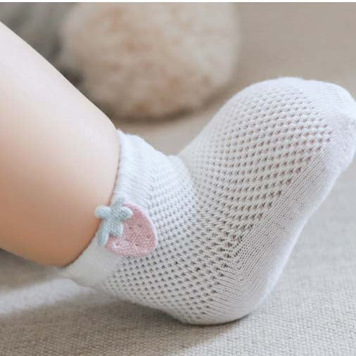 Baby Girl Fruit Net Cotton Socks 3 Pair Pack - Little Kooma
