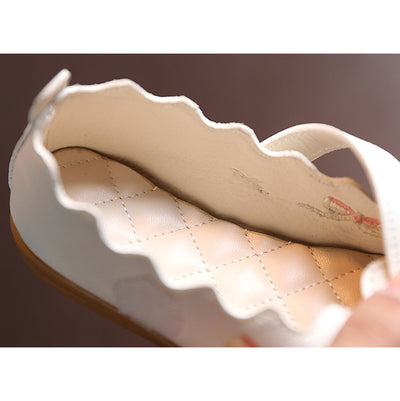 Baby Kids Girl PU Leather Anti-slip Embroidered Bunnies Shoes Magic Tape 662 - Little Kooma