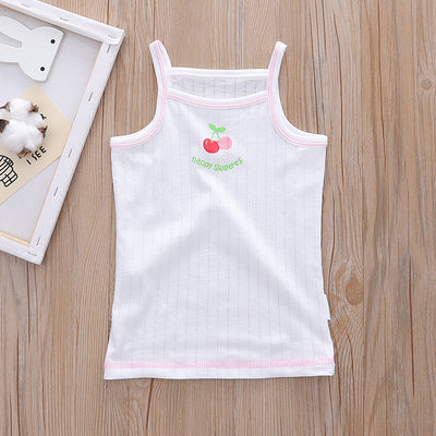 Baby Kid Girls Net Cotton Camisole Vest Cherries 3 Pack - Little Kooma