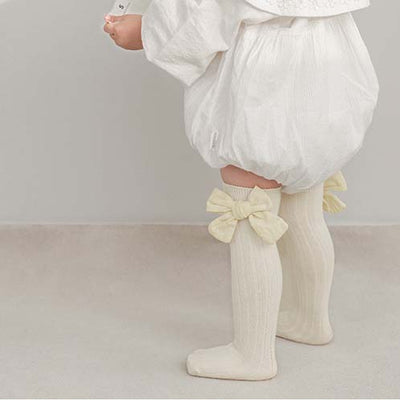 Baby Kid Girls Knee Bowtie Socks - Little Kooma