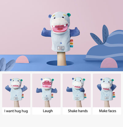 Babycare Baby Hand Puppet Plush Duck Elephant Hippo Role Playing Toy - Little Kooma
