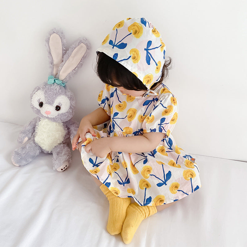 Baby Girl Cherry Bodysuit Dress n Hat 2pc Set - Little Kooma