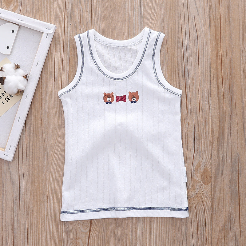 Baby Kid Boys Net Cotton Vest Bears 3 Pack - Little Kooma