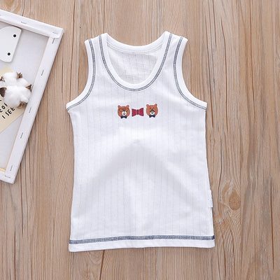 Baby Kid Boys Net Cotton Vest Bears 3 Pack - Little Kooma