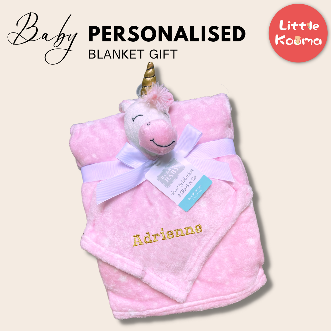 Personalised Customized Luvable Friends Plush Blanket With Unicorn 52160 - Little Kooma