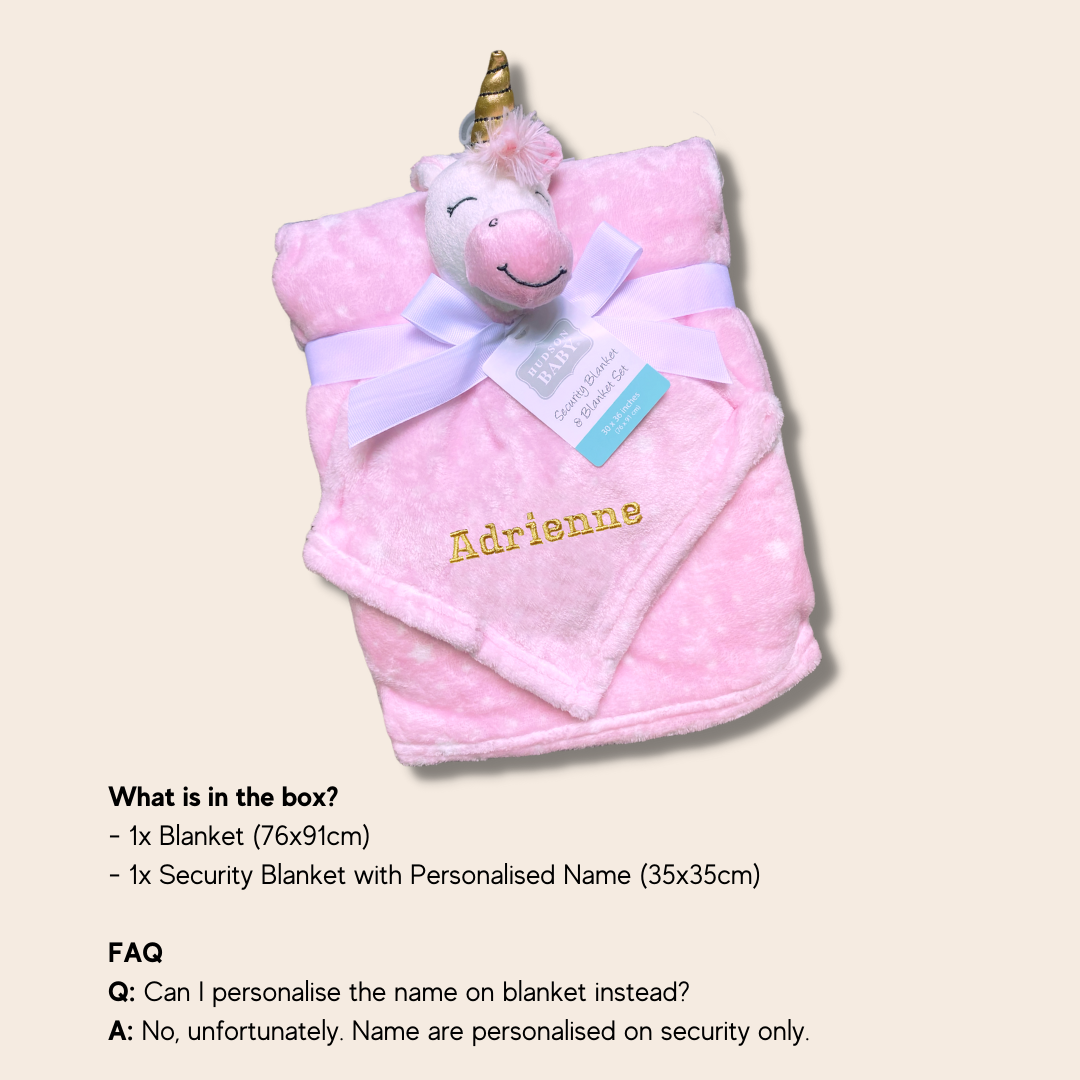 Personalised Customized Luvable Friends Plush Blanket With Unicorn 52160 - Little Kooma
