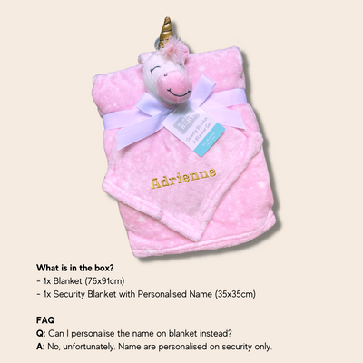 Personalised Customized Luvable Friends Plush Blanket With Unicorn 52160 - Little Kooma