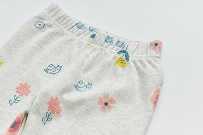 Baby Kids Pajamas Bunny Pink Top w Grey Pants Set - Little Kooma