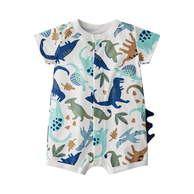 Baby Boy Dinosaur Prints Spikes Romper - Little Kooma