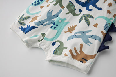 Baby Boy Dinosaur Prints Spikes Romper - Little Kooma