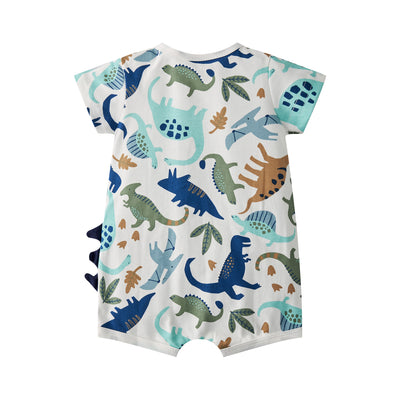 Baby Boy Dinosaur Prints Spikes Romper - Little Kooma