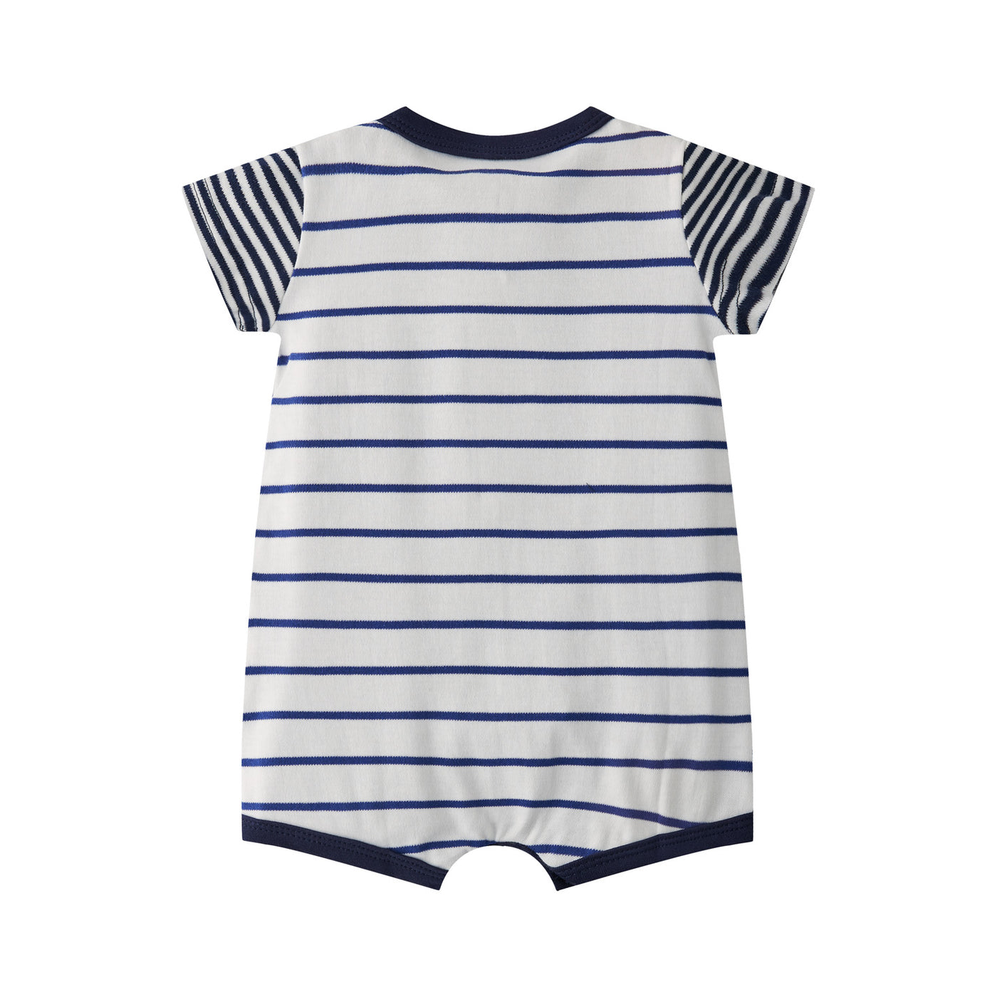 Baby Boy Embroidered Fire Engine Stripe Romper - Little Kooma