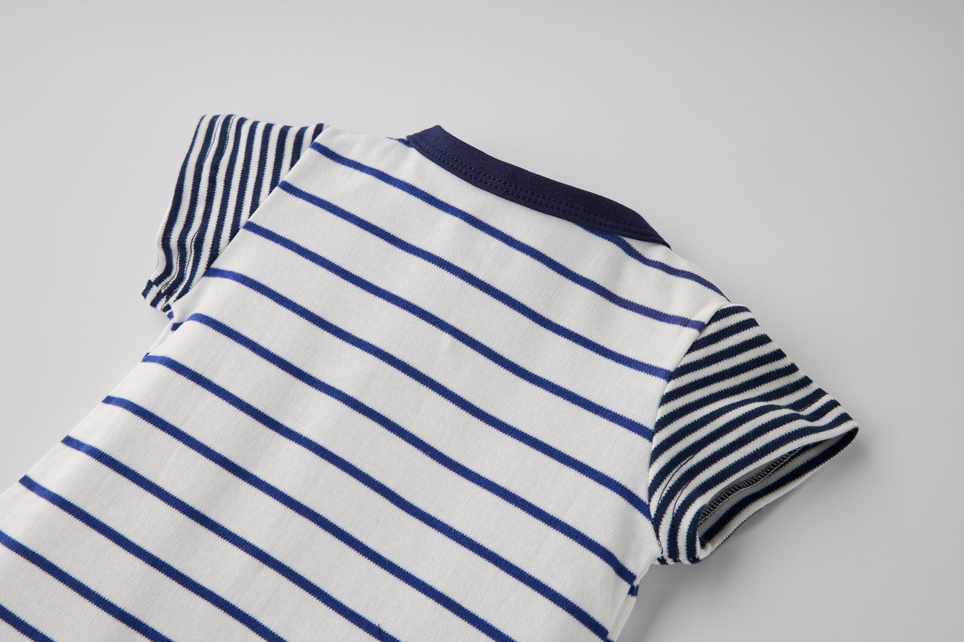 Baby Boy Embroidered Fire Engine Stripe Romper - Little Kooma