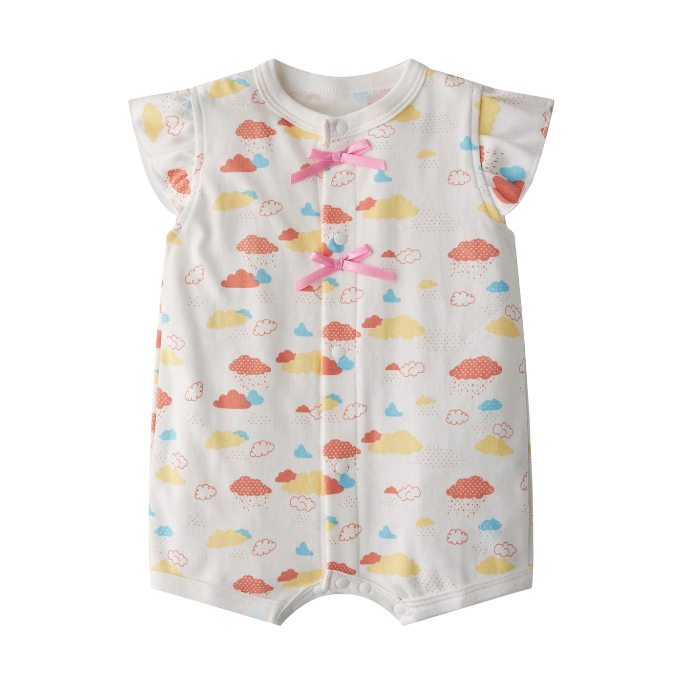 Baby Girl Embroidered Fox Clouds Prints Romper - Little Kooma