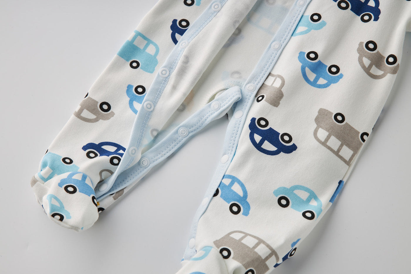Baby Boy Car Bus Prints Button Sleepsuit All In One Jumpsuit - Little Kooma