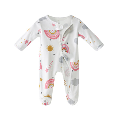 Baby Rainbow Clouds Two Way Zip Sleepsuit All In One Jumpsuit - Little Kooma