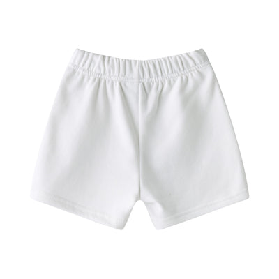Baby Kids Plain White Shorts 100% Cotton Bottom National Day Outfit 2022 - Little Kooma