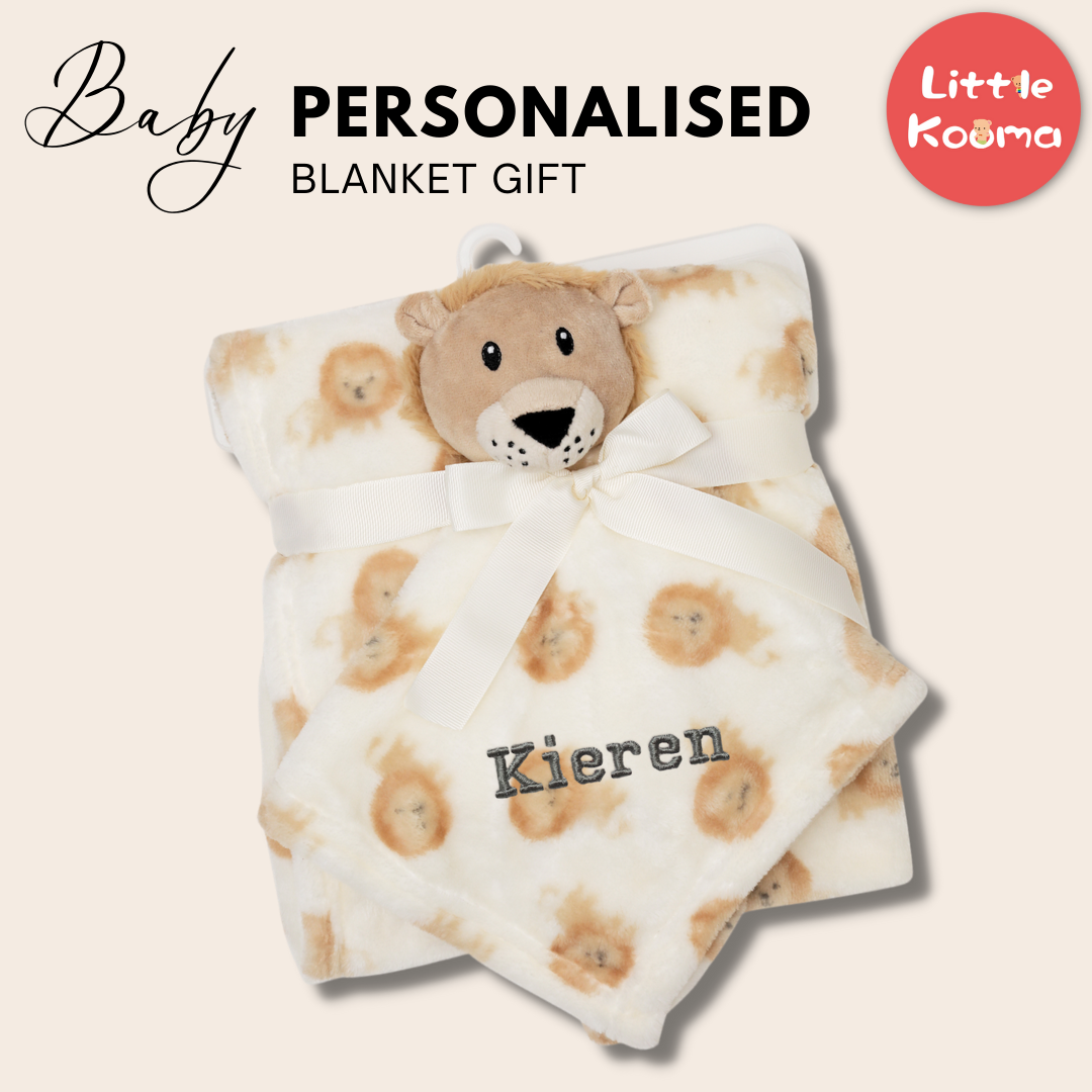 Personalised Customized Luvable Friends Plush Blanket With Lion 16512 - Little Kooma