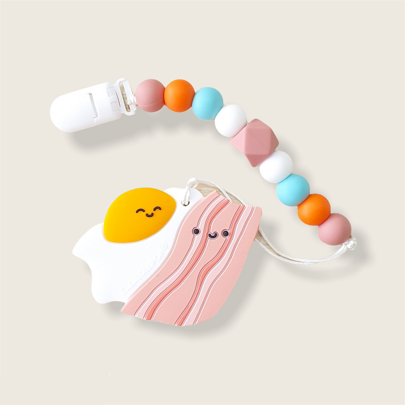 Food Grade Silicone Baby Teether - Bacon and Egg - Little Kooma