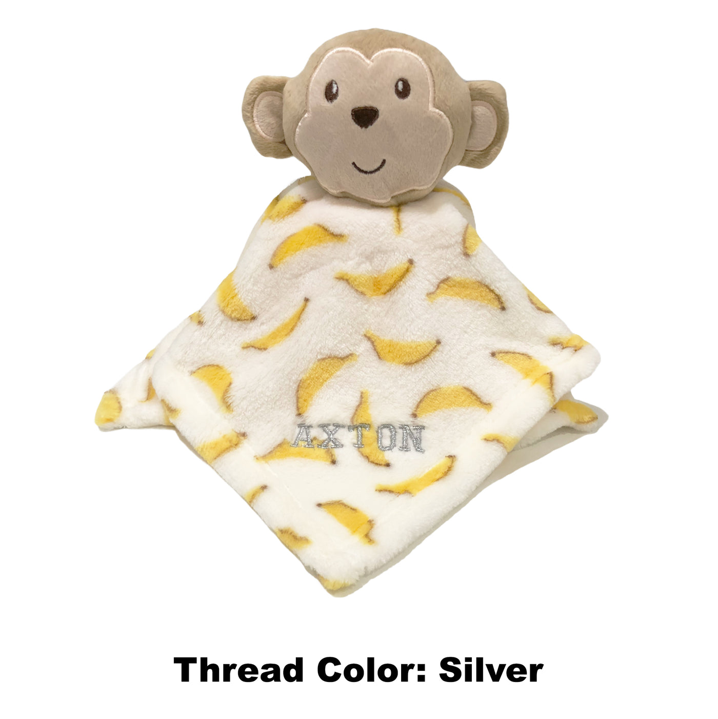 Personalised Luvable Friends Plush Blanket With Sherpa Backing Banana Monkey 40404 - Little Kooma