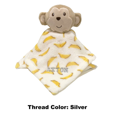 Personalised Luvable Friends Plush Blanket With Sherpa Backing Banana Monkey 40404 - Little Kooma