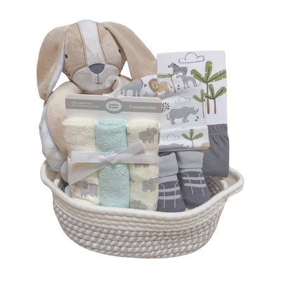 New Born Baby Boy LED Light Diaper Layette Toy Blanket Jungle Animal Gift Hamper - Little Kooma