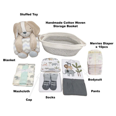 New Born Baby Boy LED Light Diaper Layette Toy Blanket Jungle Animal Gift Hamper - Little Kooma