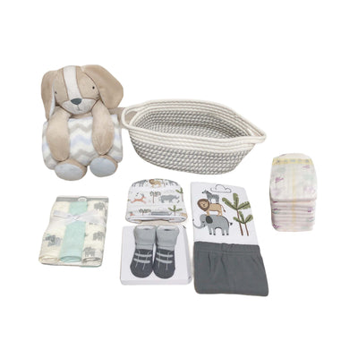 New Born Baby Boy LED Light Diaper Layette Toy Blanket Jungle Animal Gift Hamper - Little Kooma