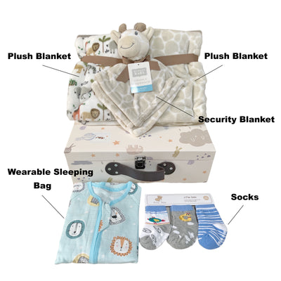 New Born Baby Boy LED Light Gift Box 7 Pcs Giraffe Set - Little Kooma