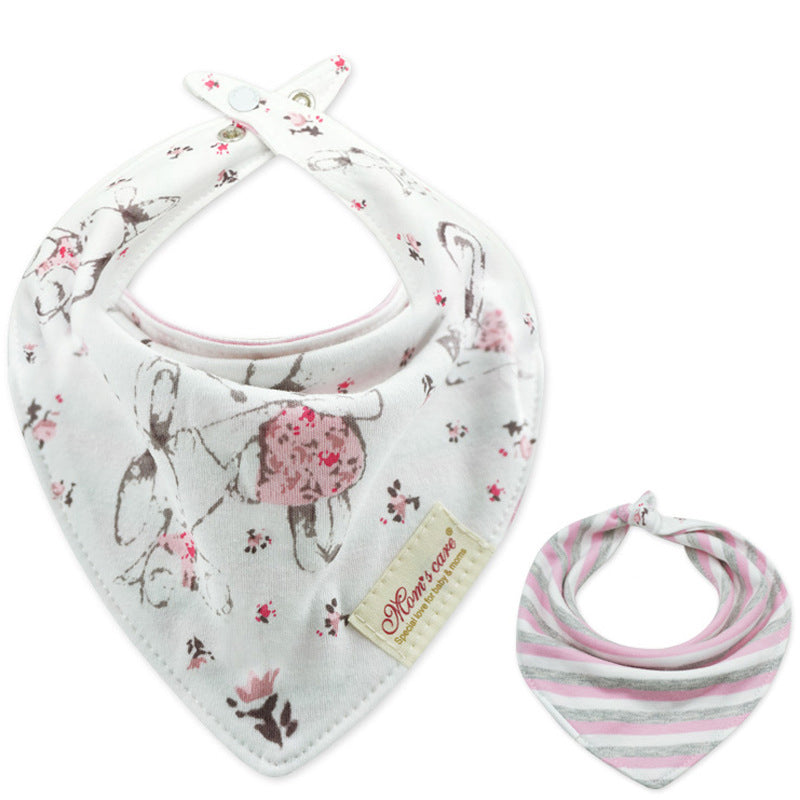 Baby Girl Double-Sided Cotton Bib - Little Kooma