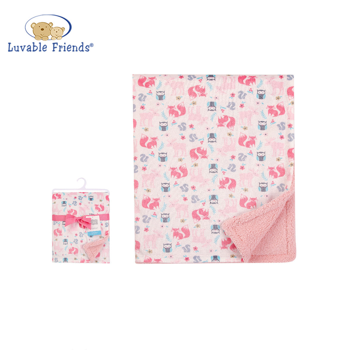 Print Mink Blanket With Sherpa Back Girl Forest 52409CH - Little Kooma