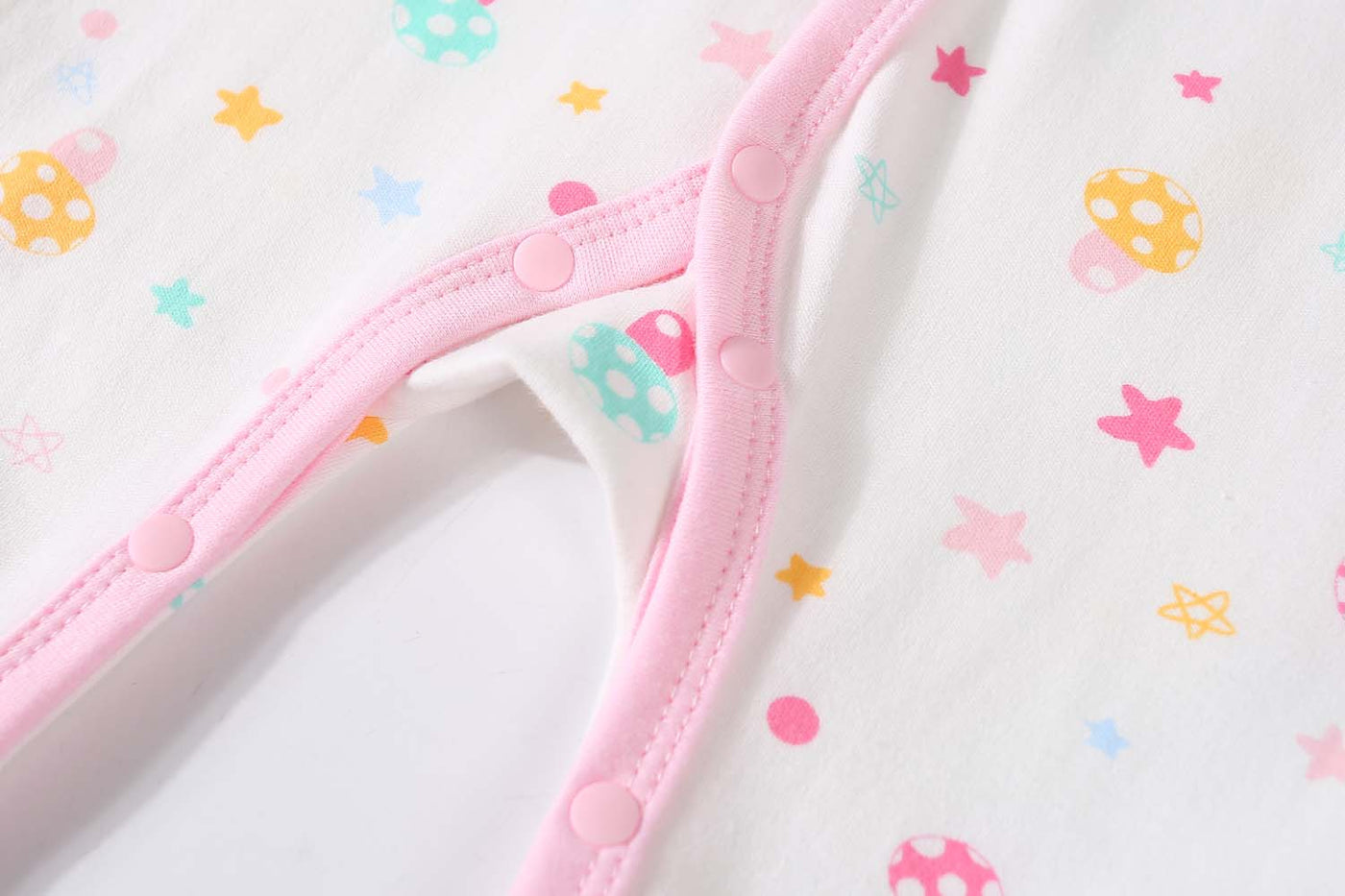 Baby Embroidered Flamingos Colourful Mushrooms Button Sleepsuit All In One Jumpsuit - Little Kooma