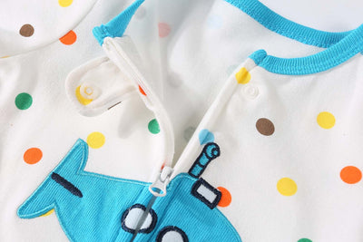Baby Embroidered Submarine Two Way Zip Sleepsuit All In One Jumpsuit - Little Kooma