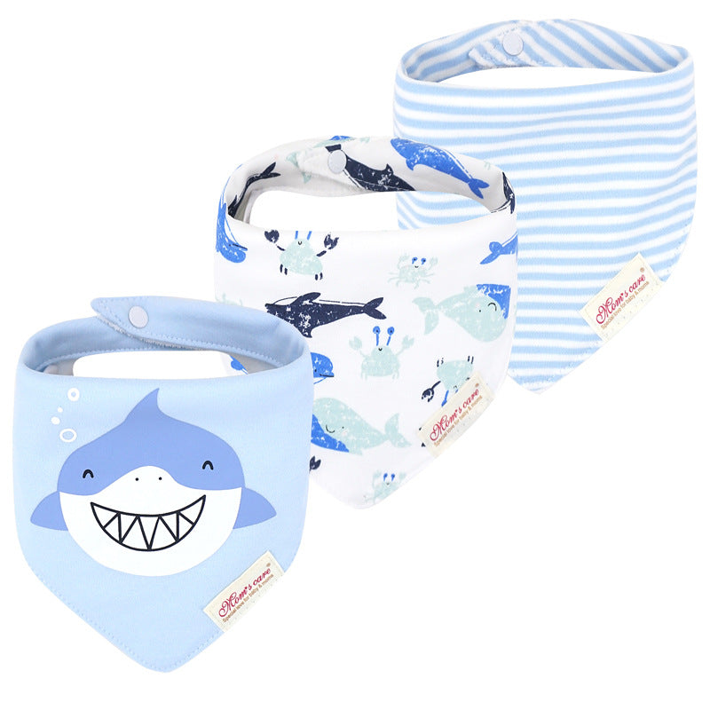 Baby Boy Cotton Towel Bibs 3 Piece Pack - Little Kooma
