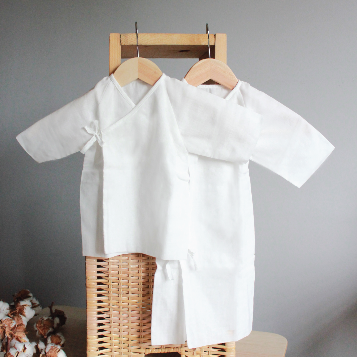 Suzuran Baby Gauze Undershirt (Long) 2pcs - Little Kooma