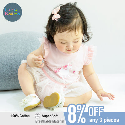 Baby Girl Skirt Romper w Unicorn - Little Kooma