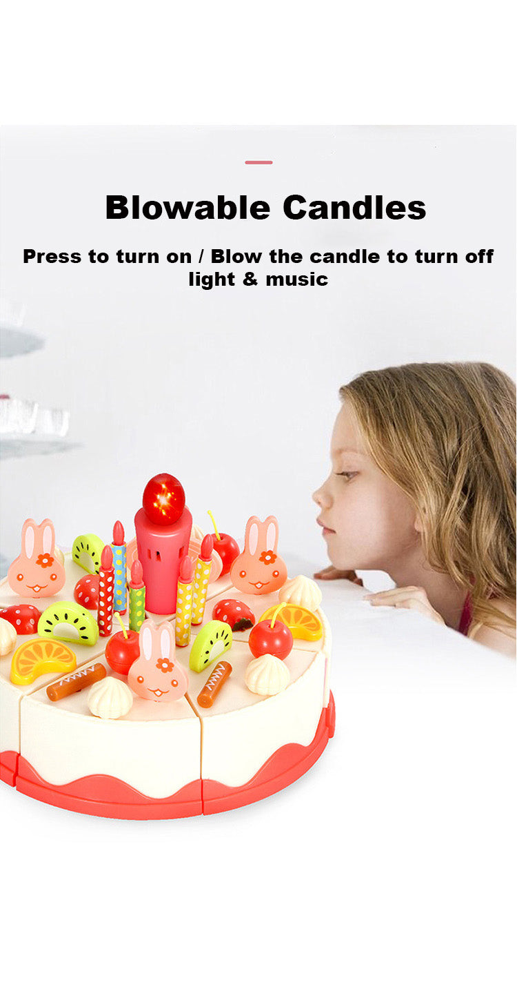 Baby Toddler Kids' Birthday Cake Afternoon Tea Pretend Play Toy Set w Lights & Sound Effects 889-150-82PCS - Little Kooma