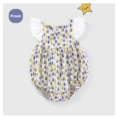 Baby Girl Ruffled Sleeves Water Drops Bodysuit - Little Kooma
