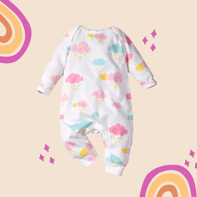 Baby Girl Colorful Clouds All In One Jumpsuit - Little Kooma