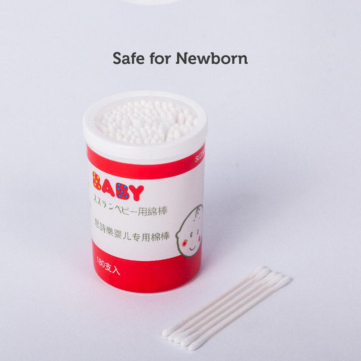 Suzuran Baby ANTIBACTERIAL COTTON SWAB 180 PCS - Little Kooma
