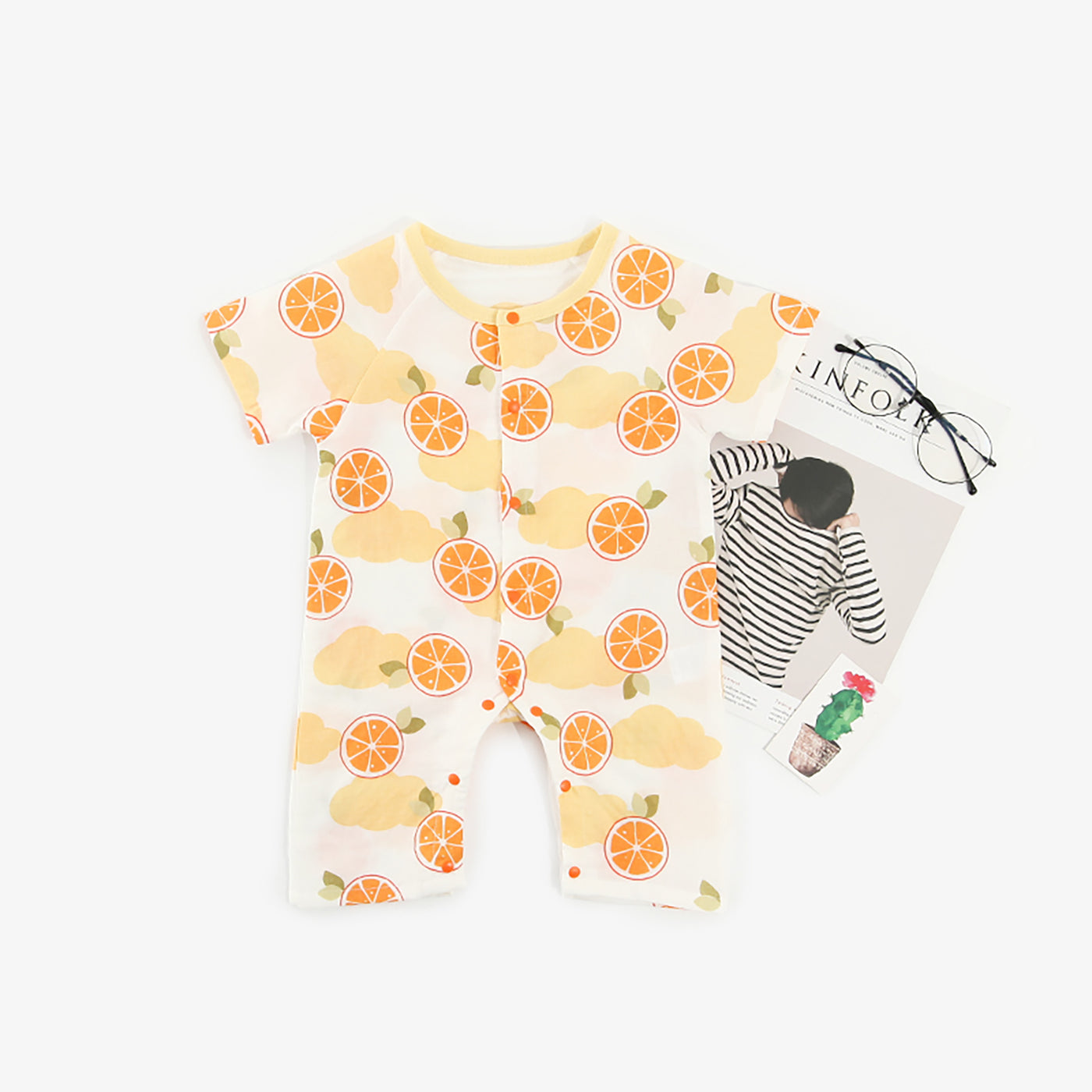 Baby Fruits Gauze Romper Front Buttons - 1006 - Little Kooma