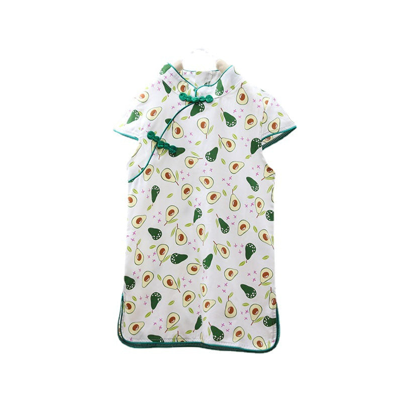 Baby Kids Girls Pink w Strawberries n Flowers Cheongsam Dress Racial Harmony Day CNY Chinese New Year Outfit - Little Kooma